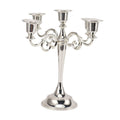 5 Arm Candlestick Holder Iron Retro Decorative Candle Holder Centerpiece for Home Church Silver