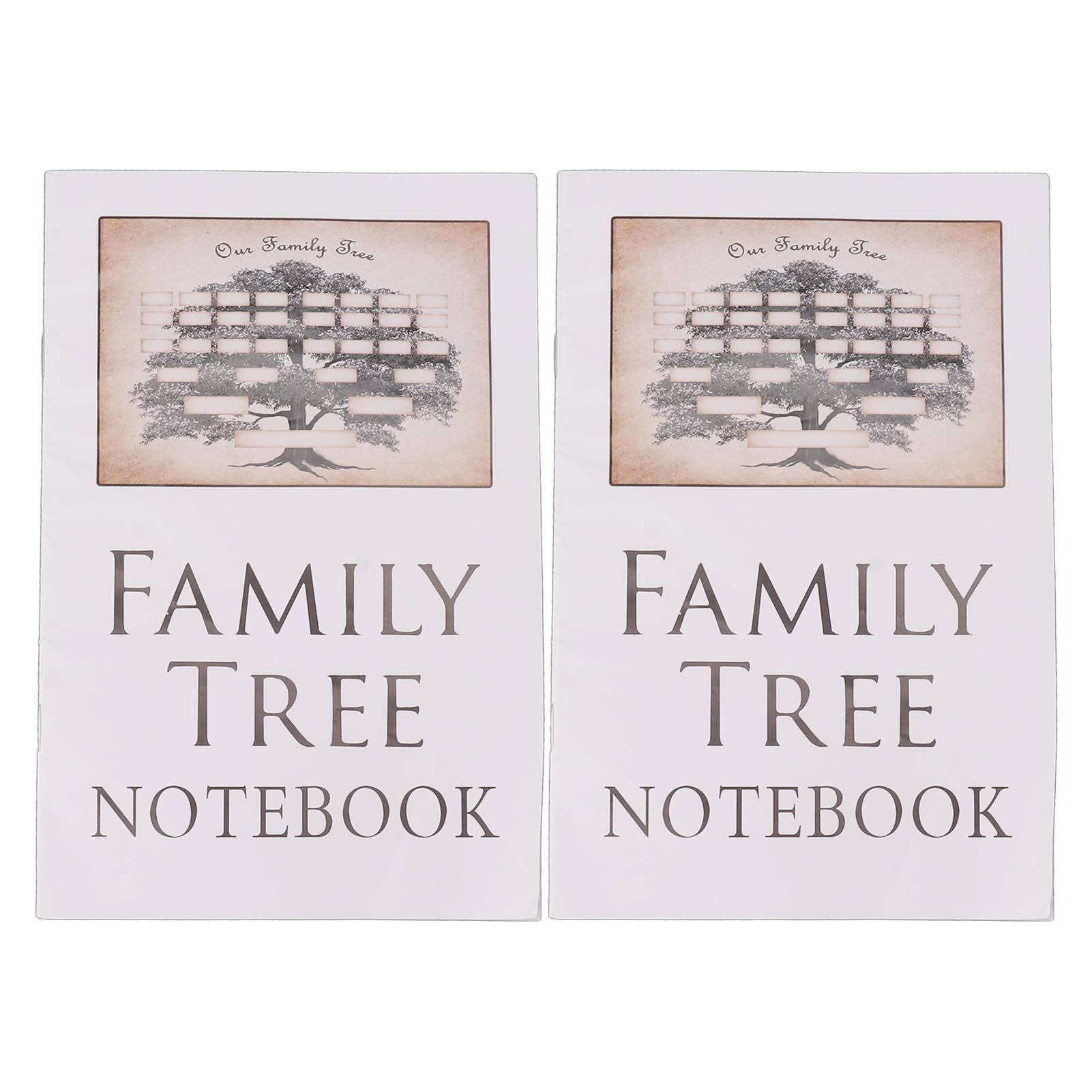 2Pcs Family Tree Notebook 16 Pages Double Sides Family History Record Book Workbook for Family Office Stationery