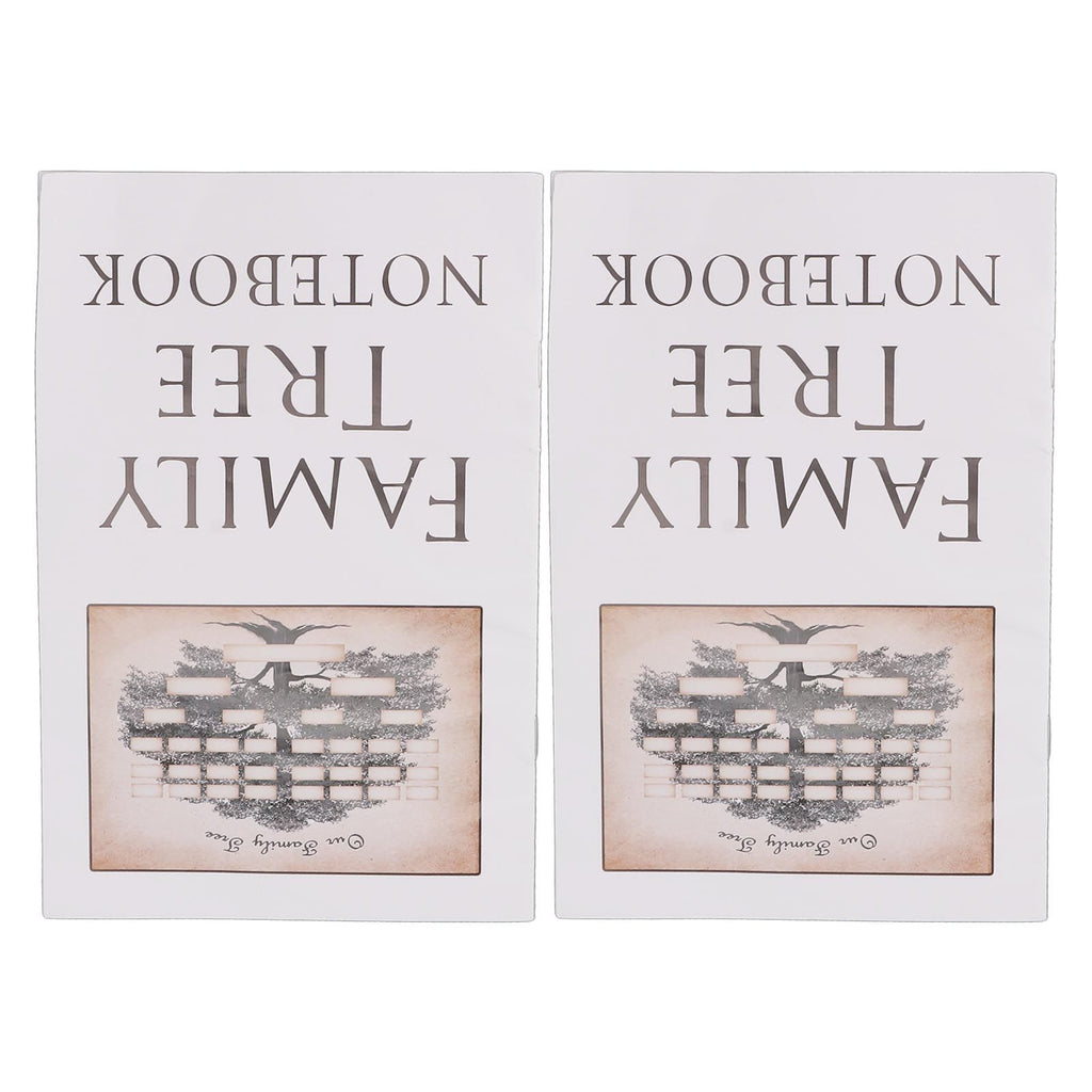 2Pcs Family Tree Notebook 16 Pages Double Sides Family History Record Book Workbook for Family Office Stationery