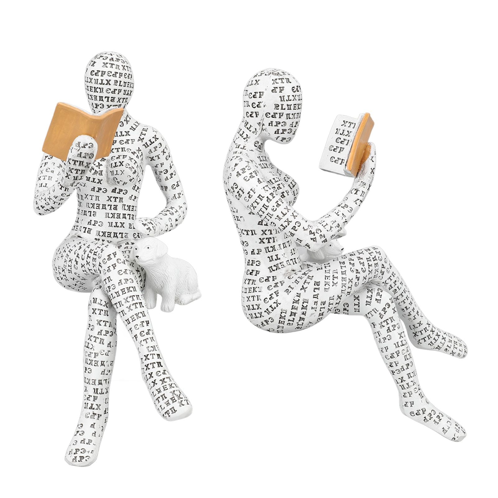 Women Thinker Statue Unique Resin Pulp Reading Women Figurine Decor for Home Office Library W310 11