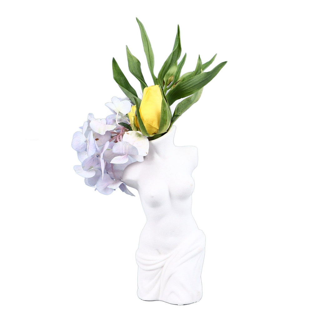 Female Body Vase White Ceramic Creative Feminine Curve Vases for Home Living Room Guesthouse Decoration