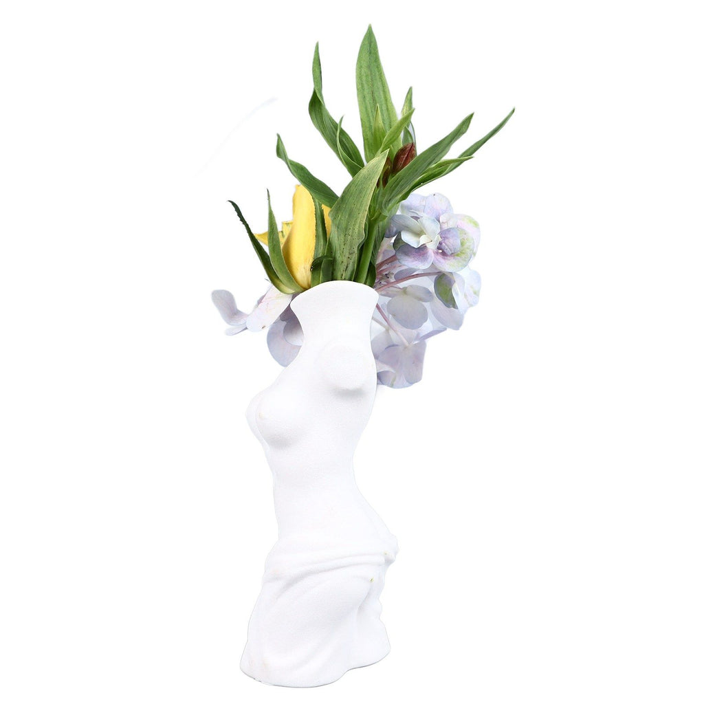Female Body Vase White Ceramic Creative Feminine Curve Vases for Home Living Room Guesthouse Decoration
