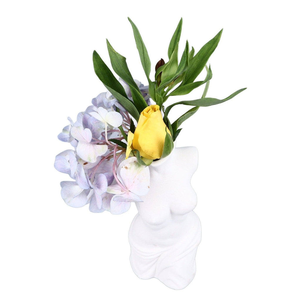 Female Body Vase White Ceramic Creative Feminine Curve Vases for Home Living Room Guesthouse Decoration