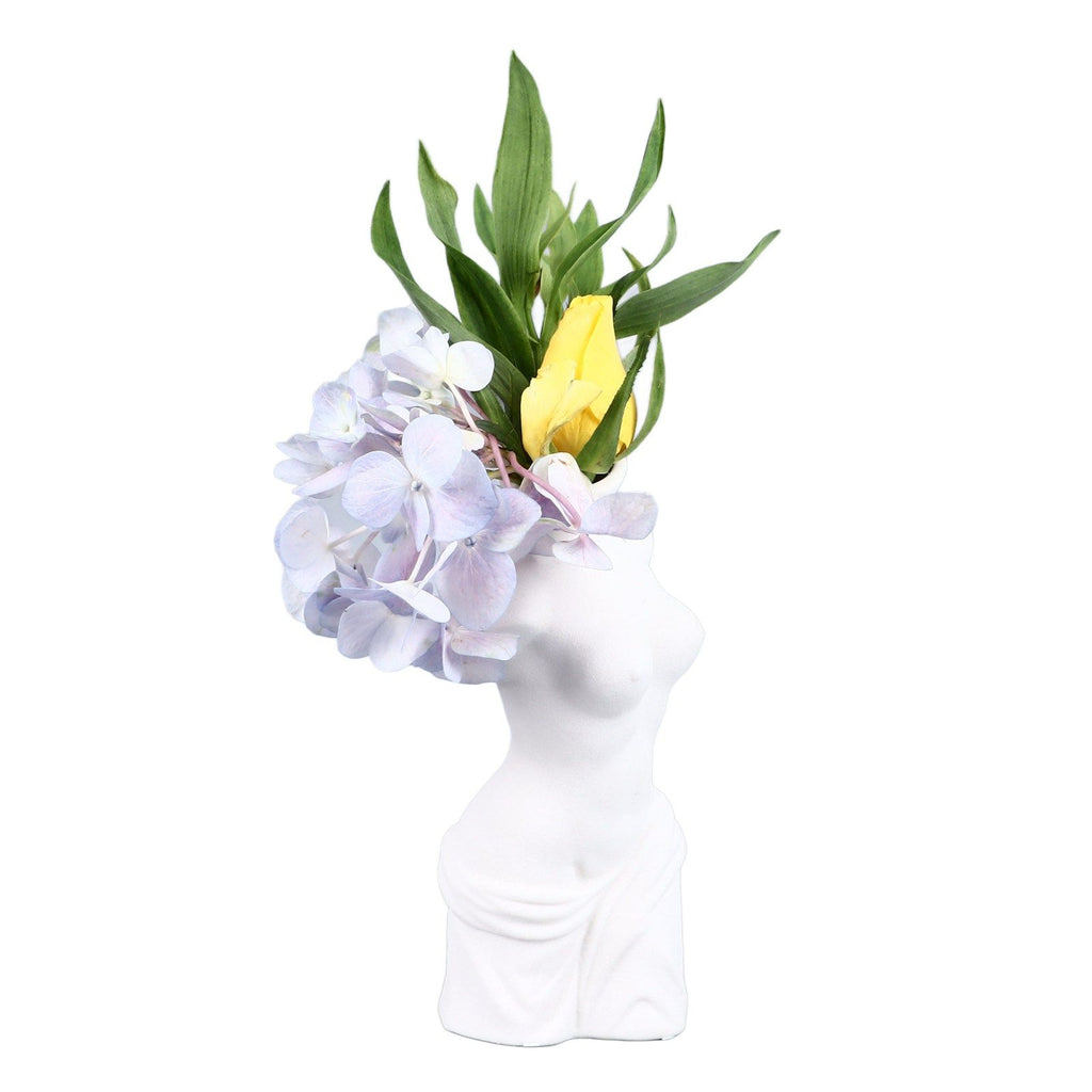 Female Body Vase White Ceramic Creative Feminine Curve Vases for Home Living Room Guesthouse Decoration