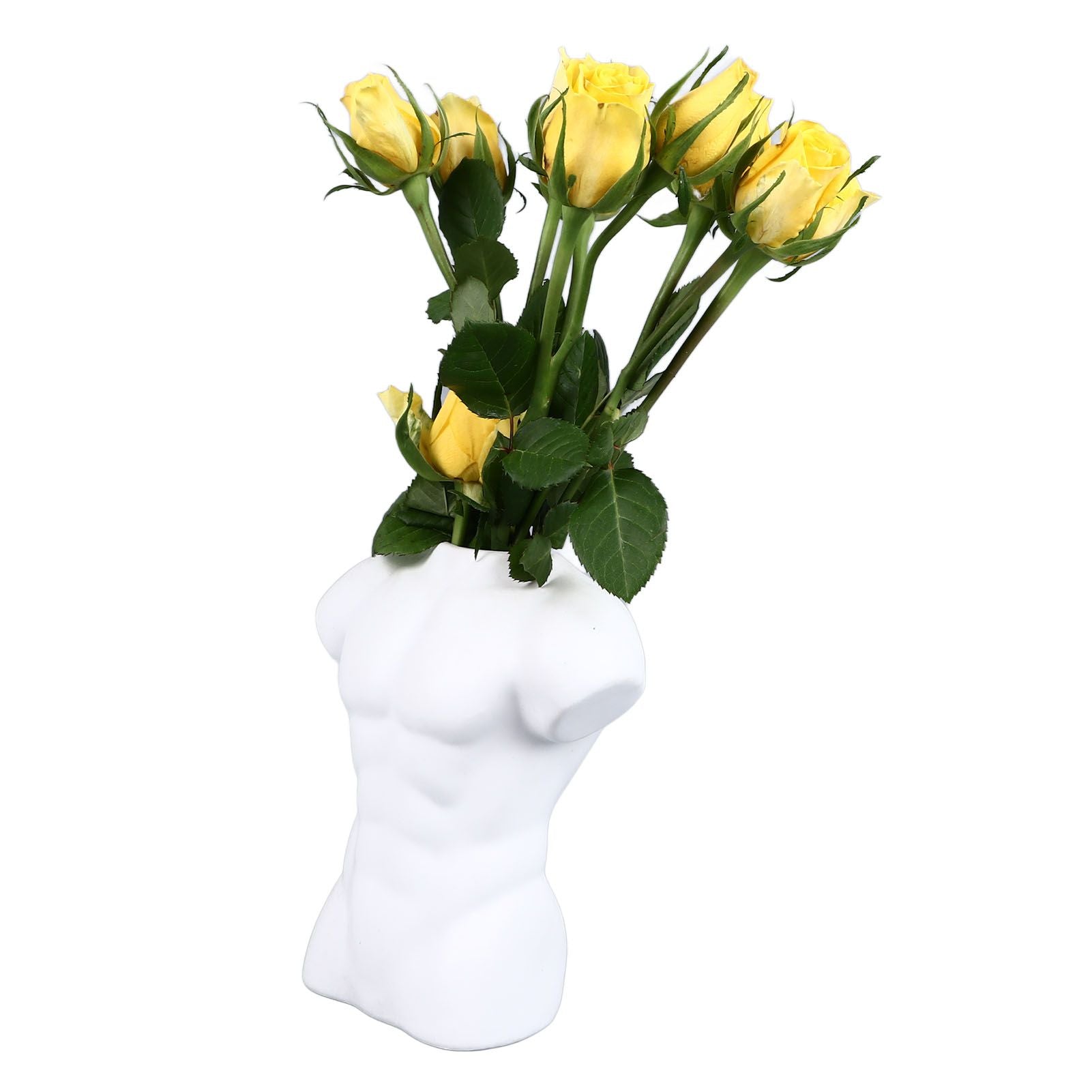 Men Body Vase Pottery Flower Vase Polished Compact Versatile Decor for Home Desk Office Living Room