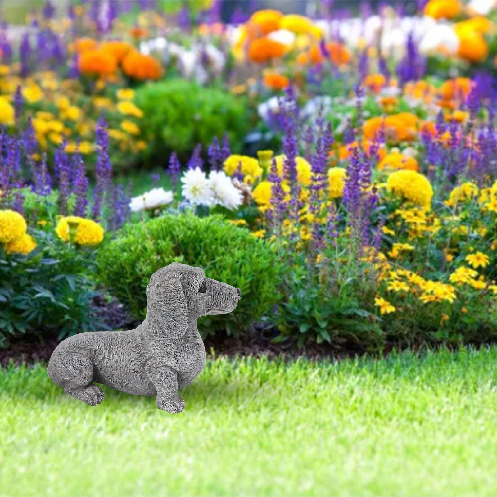 Dachshund Figurine Resin Dachshund Sculpture Outdoor Statue Ornament Dog Lover Gift For Garden Patio Lawn Courtyard Home Desktop Decoration