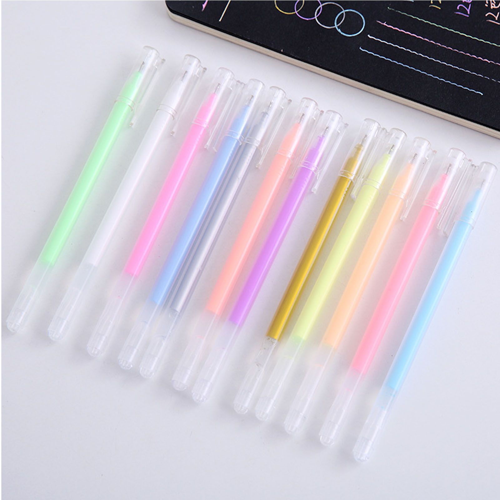 2pcs Highlighters Set Marker Pens Suitable for Journaling Highlighting Underlining Taking Notes Pink