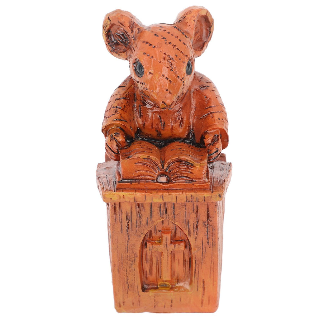 Church Mouse Statue Easy To Clean Brown Resin Church Mouse Resin Sculpture for Home