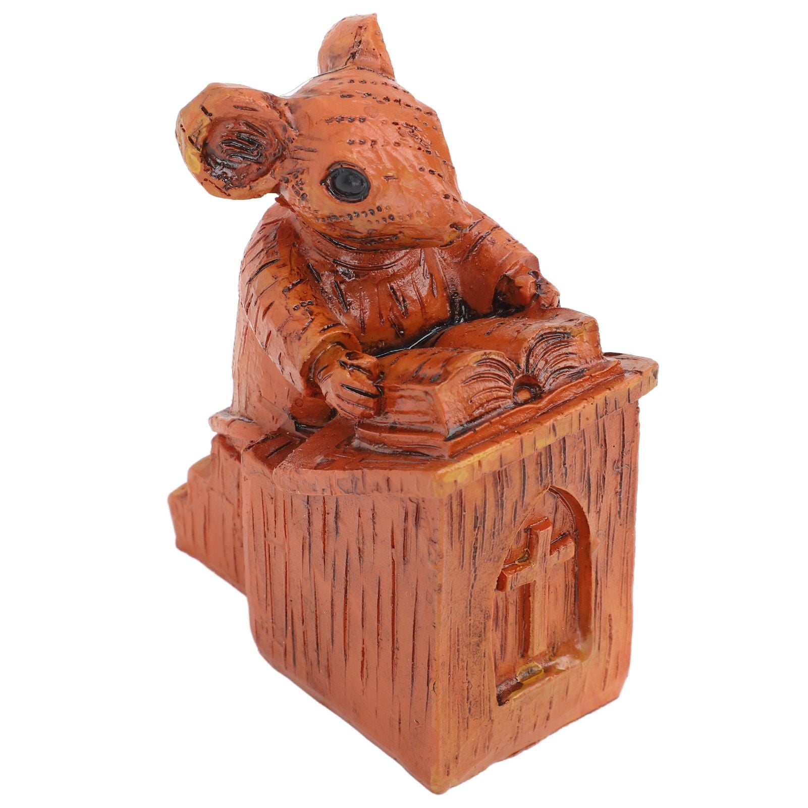 Church Mouse Statue Easy To Clean Brown Resin Church Mouse Resin Sculpture for Home