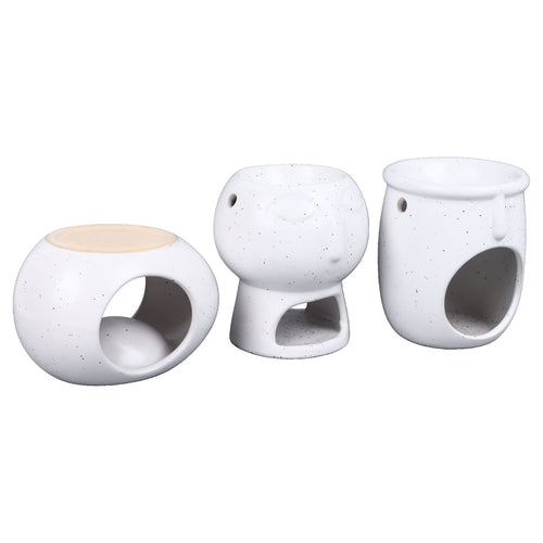 3Pcs Ceramic Tealight Candle Holder Oil Burner Wax Melt Oil Burner for Home Bedroom Decor Christmas Housewarming Gift
