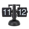 Flip Clock Large Number Battery Powered 304 Stainless Steel Tabletop Retro Flip Clock for Home Office 24 Hours All Black