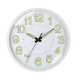 Silent Quartz Clock Plastic Wall Mounted Luminous Quiet for Living Room Bedroom 12in 30cm White Frame