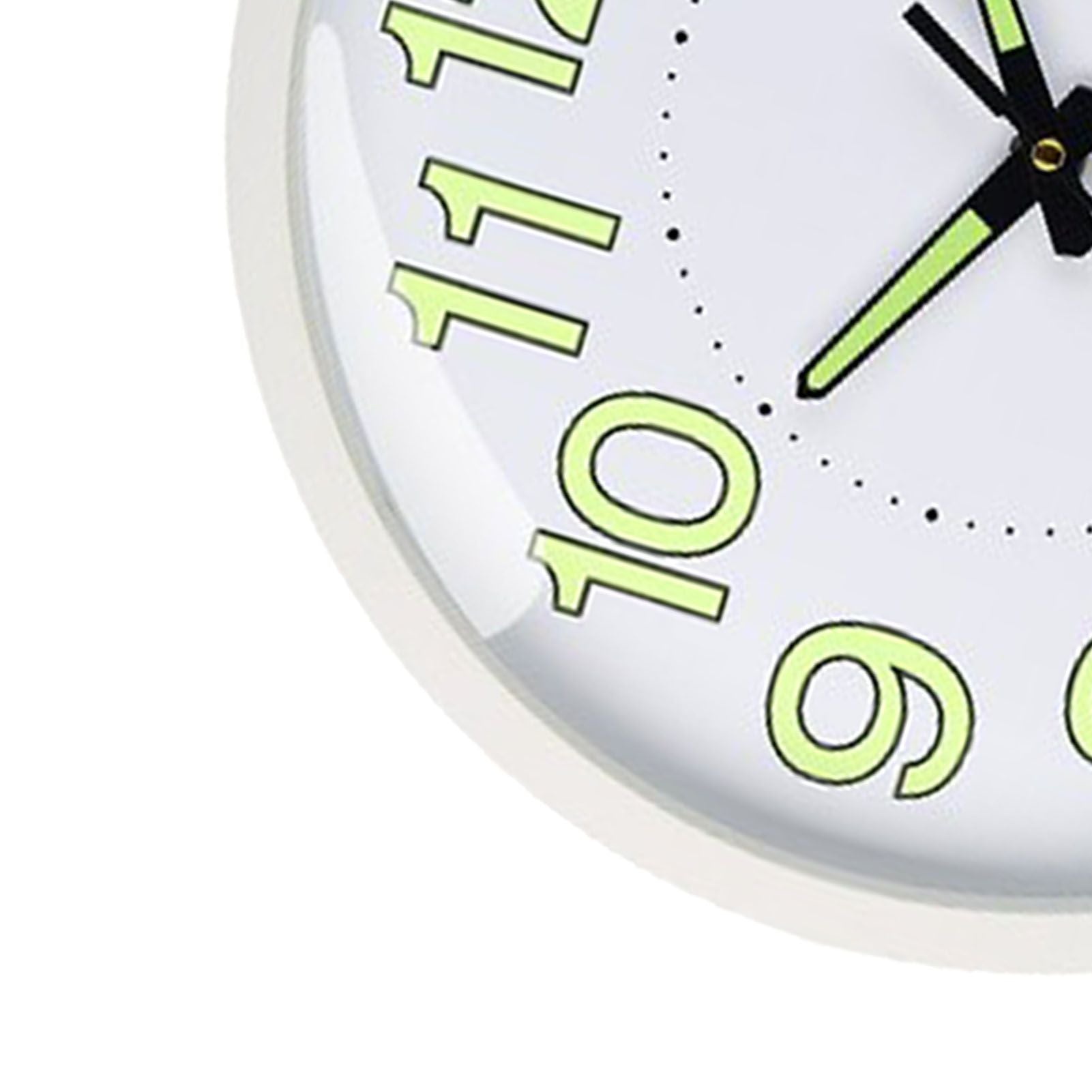 Silent Quartz Clock Plastic Wall Mounted Luminous Quiet for Living Room Bedroom 12in 30cm White Frame