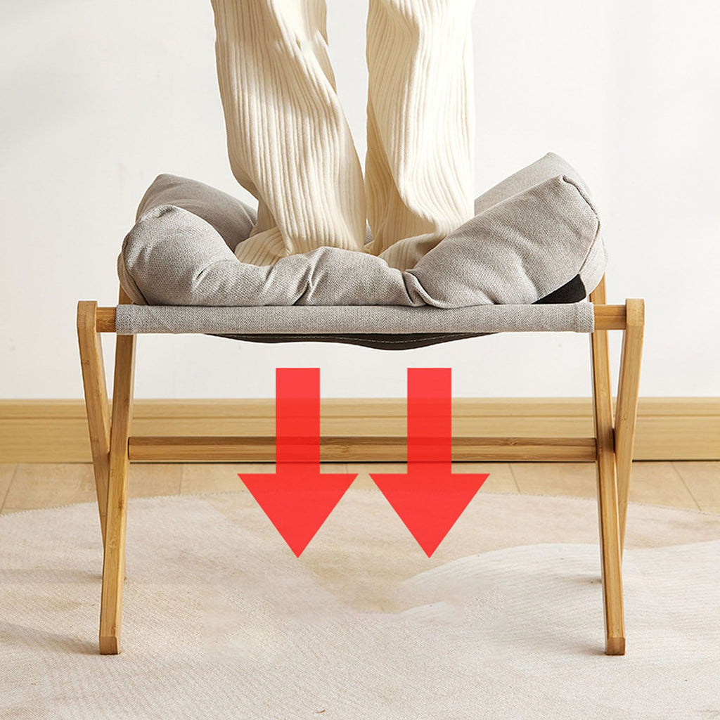 Foot Stool Foldable X Leg Modern Multifunctional Foot Rest with Soft Cushion for Living Room Bedroom Office Gray