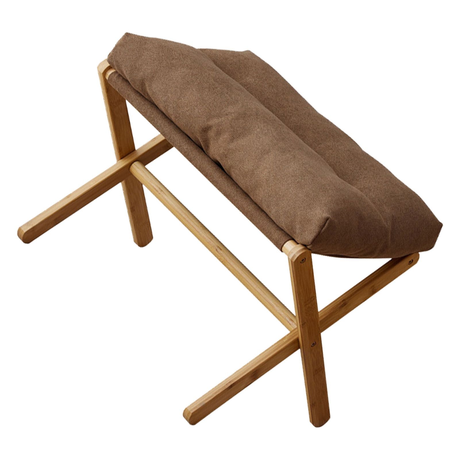 Foot Stool Foldable X Leg Modern Multifunctional Foot Rest with Soft Cushion for Living Room Bedroom Office Coffee