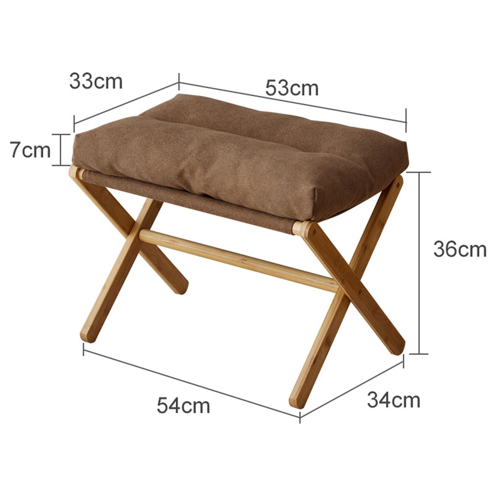 Foot Stool Foldable X Leg Modern Multifunctional Foot Rest with Soft Cushion for Living Room Bedroom Office Coffee