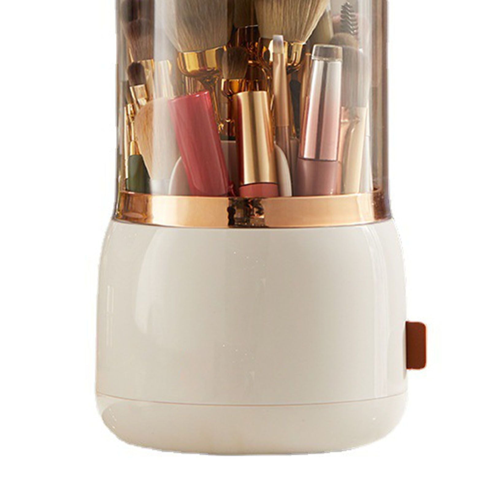 Makeup Brush Holder Multifunctional Brush Organizer Home Rotating Dustproof Cosmetic Make Up Brushes Container White