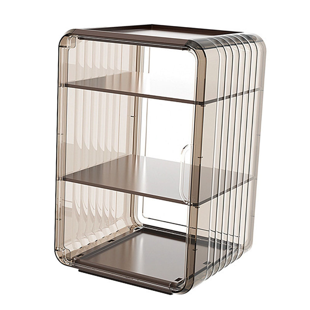 Acrylic Water Bottle Organizer Sturdy Dustproof Easy To Clean Water Bottle Storage Holder for Cabinet Desktop Large 3 Layer Brown