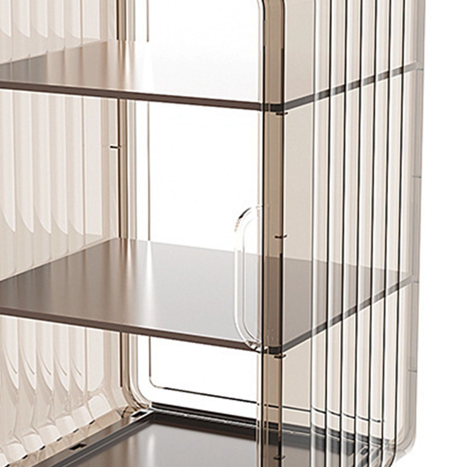 Acrylic Water Bottle Organizer Sturdy Dustproof Easy To Clean Water Bottle Storage Holder for Cabinet Desktop Large 3 Layer Brown