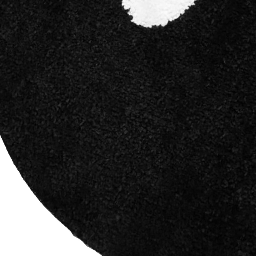 Round Rug Cute Black Face Rug Soft Flocking Carpet Skid Resistant Rug for Bedroom Bathroom Living Room 80x80cm / 31.5x31.5in