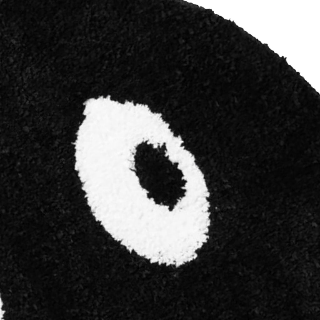 Round Rug Cute Black Face Rug Soft Flocking Carpet Skid Resistant Rug for Bedroom Bathroom Living Room 80x80cm / 31.5x31.5in