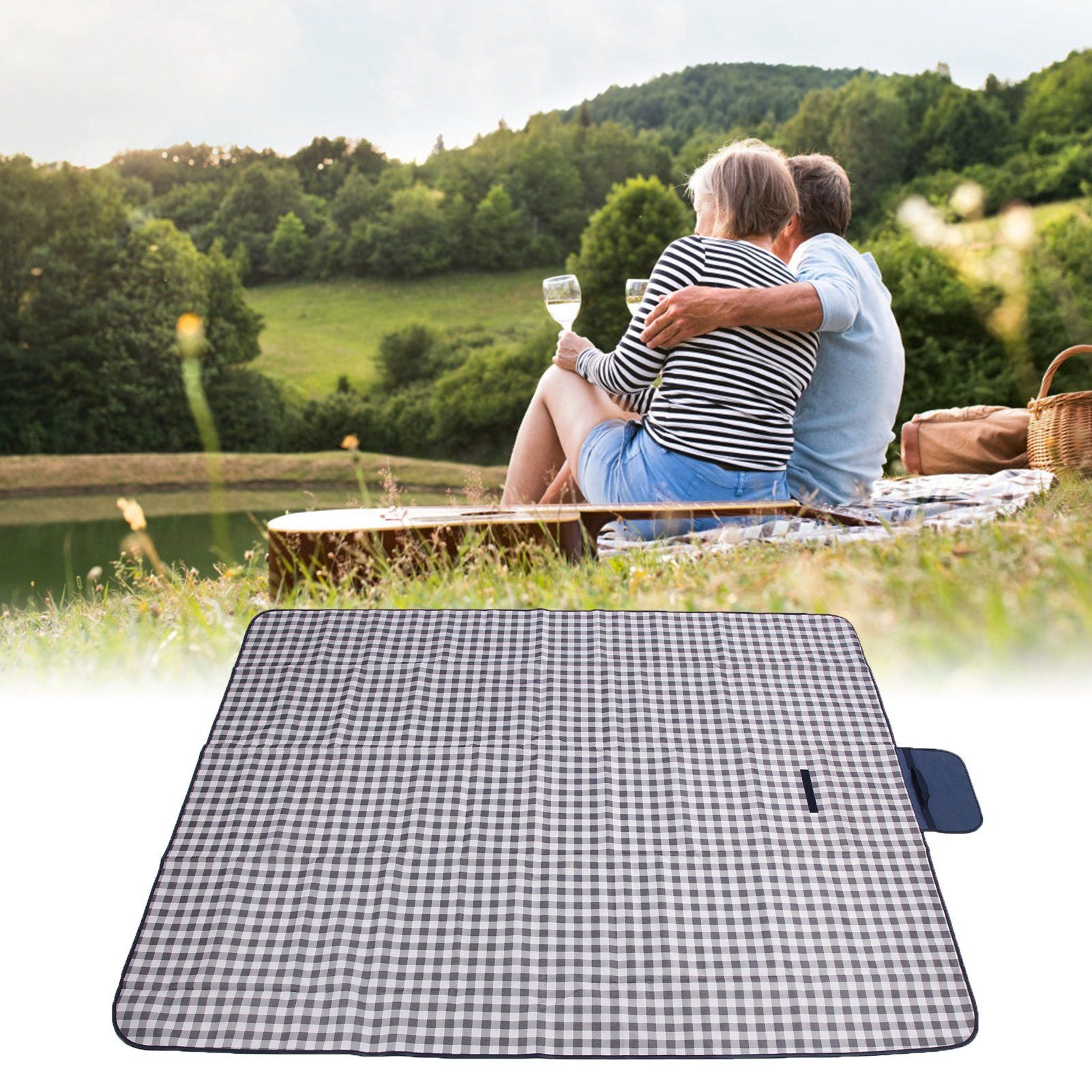 Picnic Mat Multifunctional Oxford Cloth Waterproof Thicken Portable Outdoor Picnic Blanket for Beach Camping