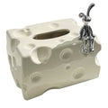 Tissue Box Cover Ceramic Rectangular Stylish Elegant Decorative Napkin Box Holder for Desktop Coffee Table Milky White