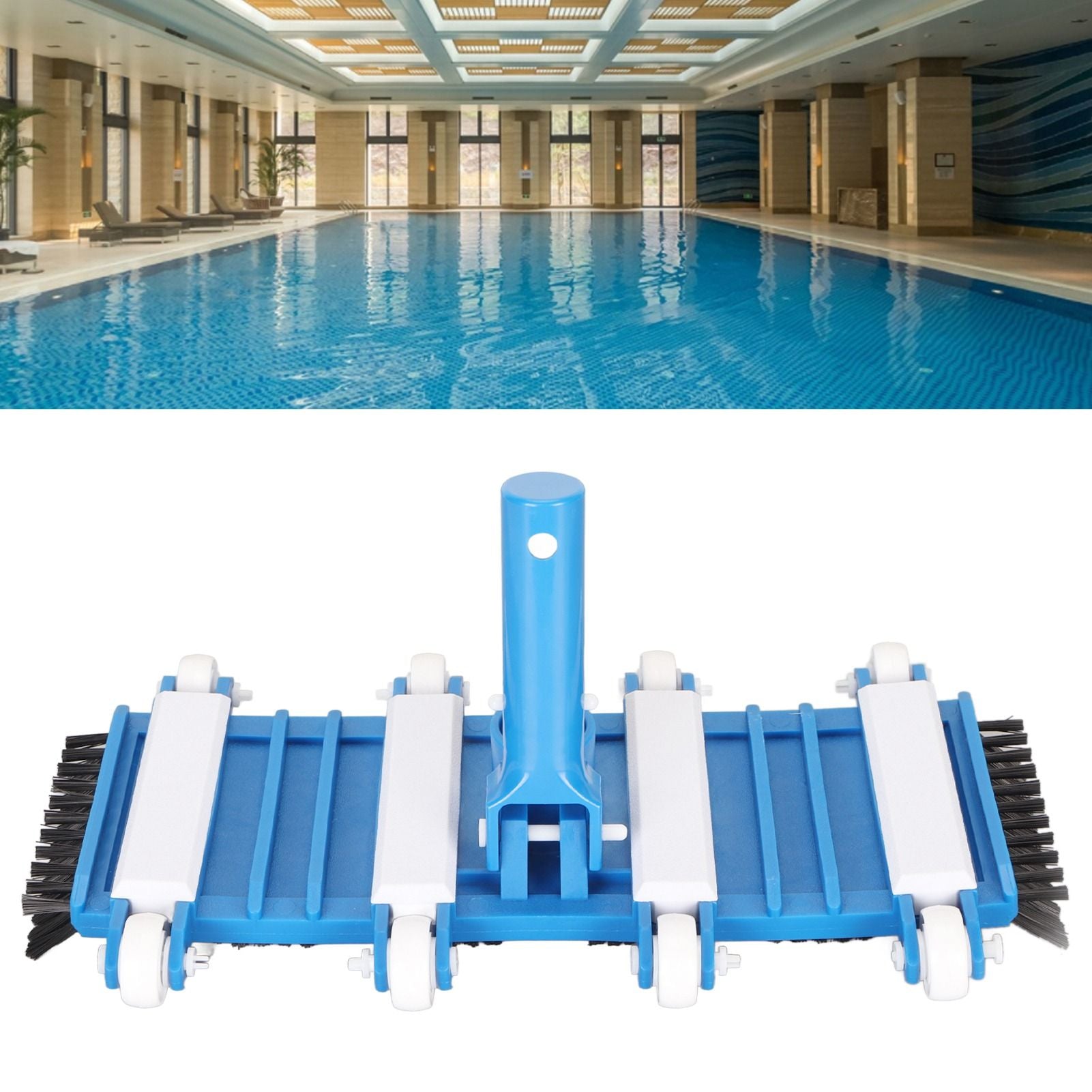 Swimming Pool Vacuum Head with Brushes 14 Inch Strong Suction Multifunctional Pool Vacuum Suction Cup