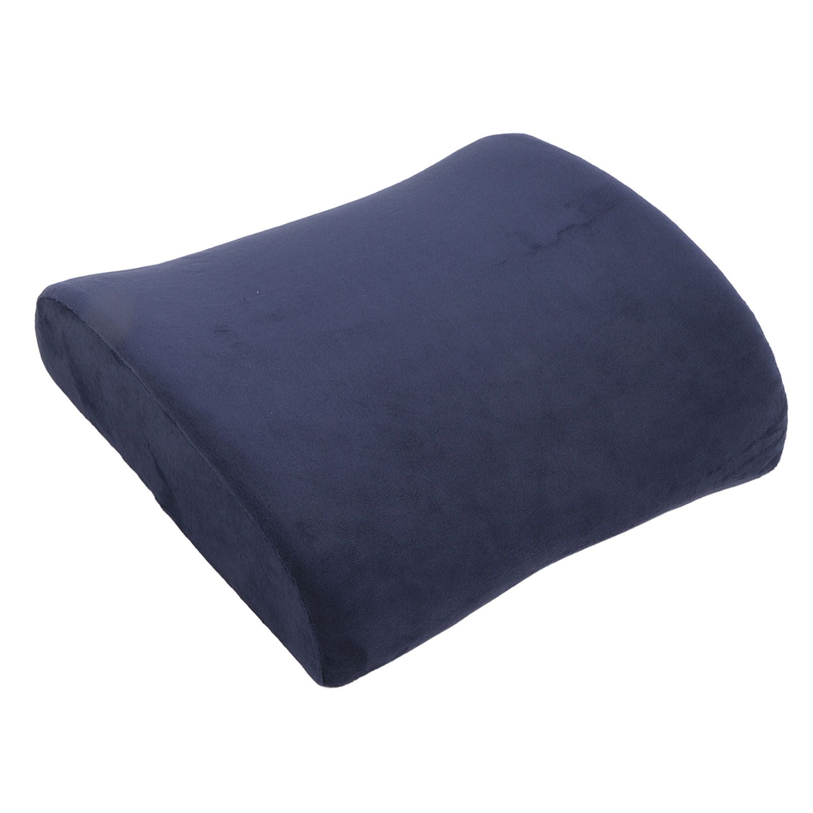 Lumbar Support Pillow Pure Color Plush Ergonomic Design Memory Foam Back Support Cushion for Home Car Office