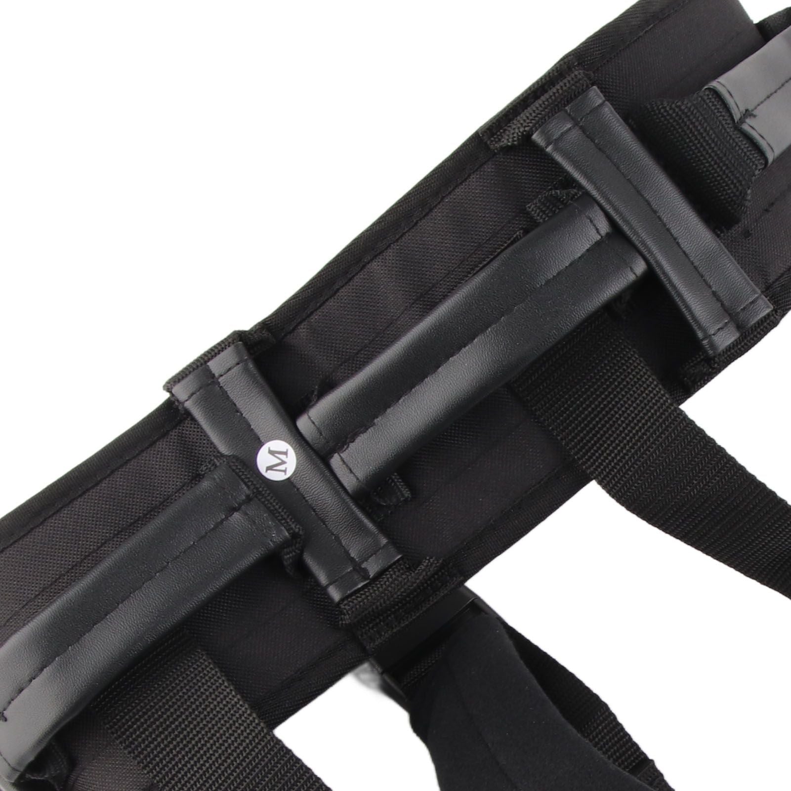 Transfer and Walking Gait Belt with Handles Adjustable Elderly Standing Assist Lift Belt for Seniors Caregiver Nurse Black