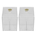 2Pcs Cotton Swab Holder Clear Durable Plastic Safe Widely Used Cotton Ball Organizer for Office Family Tabletop
