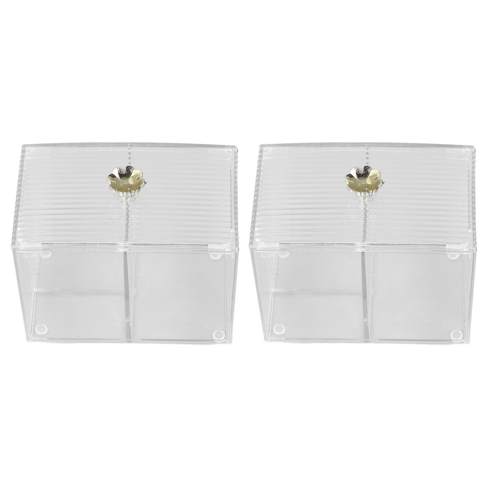 2Pcs Cotton Swab Holder Clear Durable Plastic Safe Widely Used Cotton Ball Organizer for Office Family Tabletop