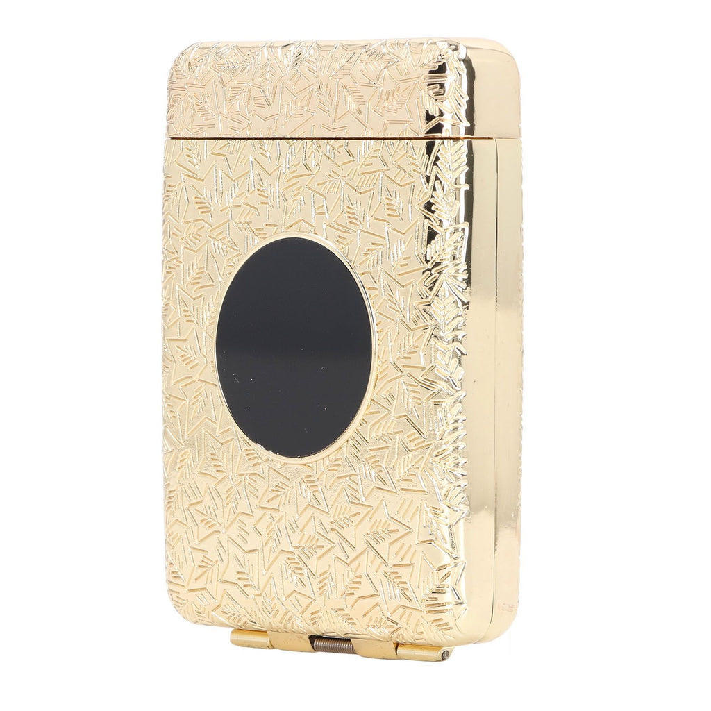 Retro Metal Cigarette Case Box 16 Capacity 3 Open Cigarette Case for Women Men Vintage Relief Pattern Gold