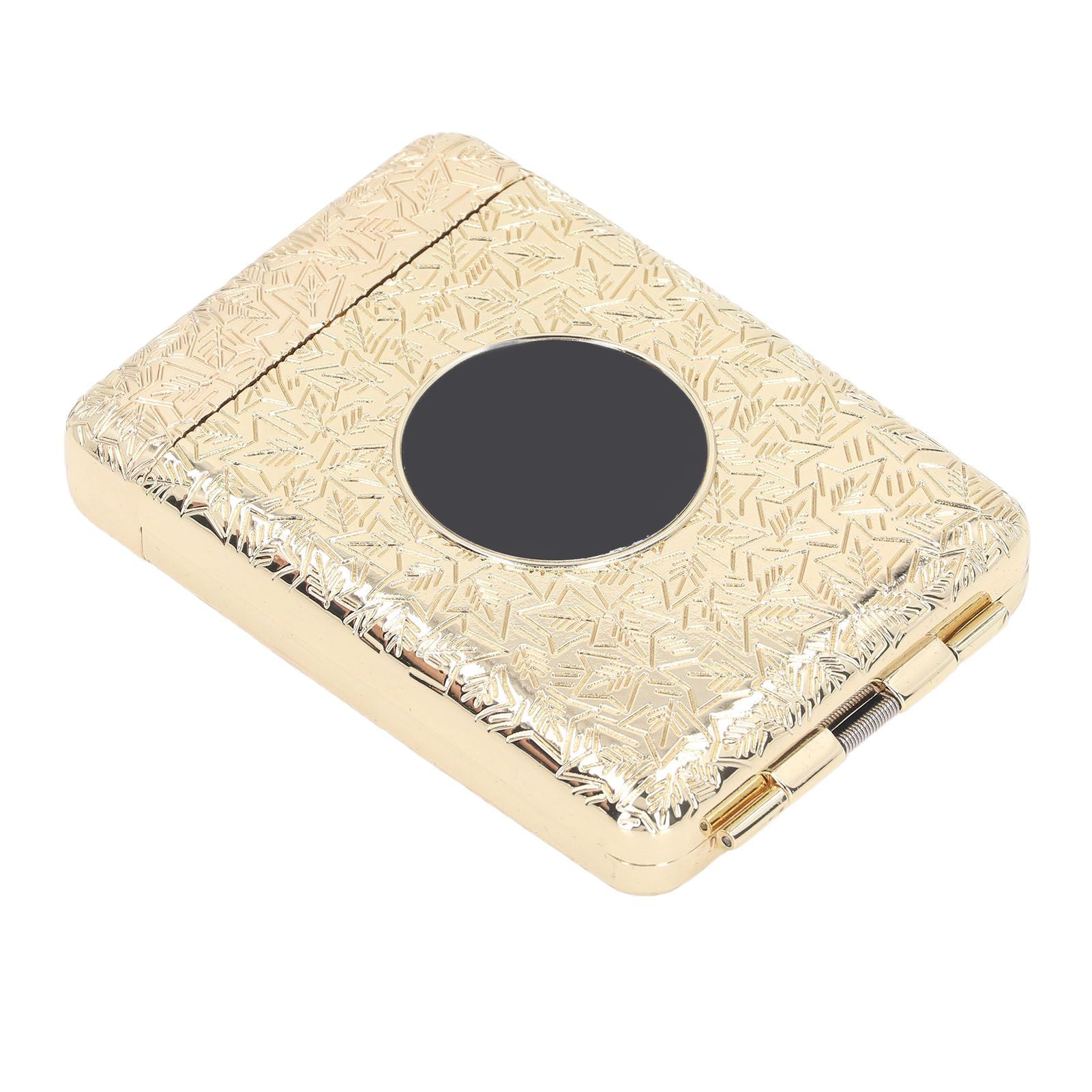 Retro Metal Cigarette Case Box 16 Capacity 3 Open Cigarette Case for Women Men Vintage Relief Pattern Gold