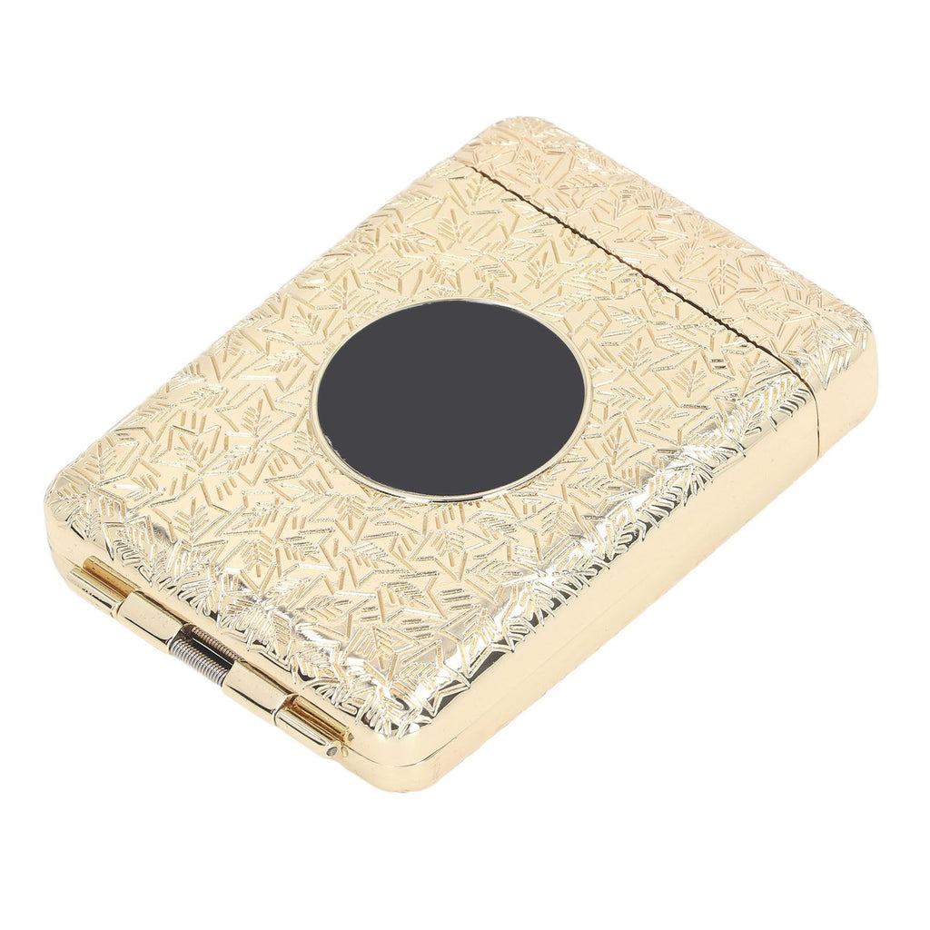 Retro Metal Cigarette Case Box 16 Capacity 3 Open Cigarette Case for Women Men Vintage Relief Pattern Gold