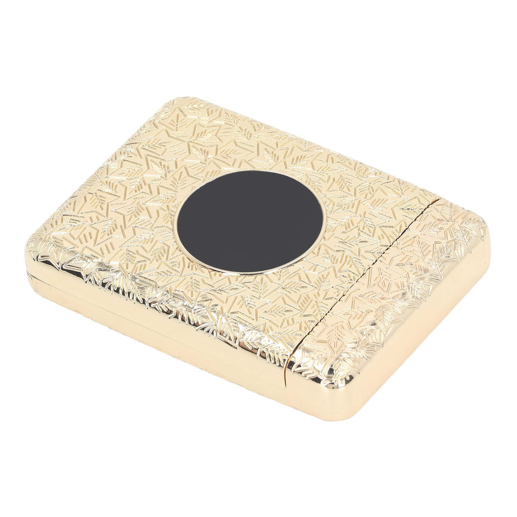 Retro Metal Cigarette Case Box 16 Capacity 3 Open Cigarette Case for Women Men Vintage Relief Pattern Gold