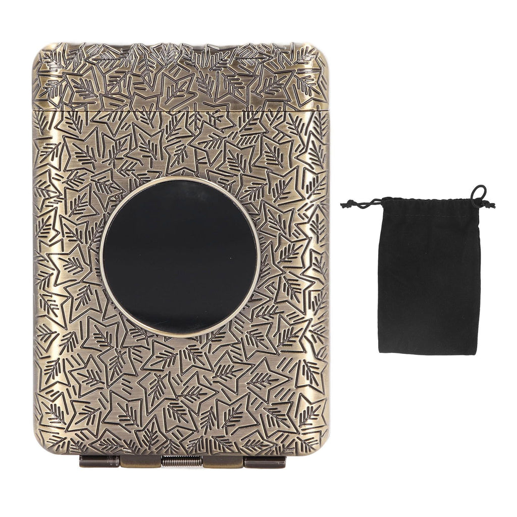 Retro Metal Cigarette Case Box 16 Capacity 3 Open Cigarette Case for Women Men Vintage Relief Pattern Bronze