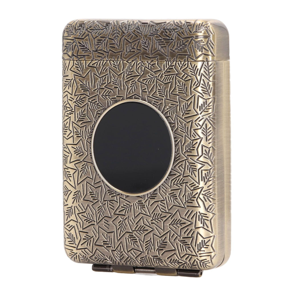 Retro Metal Cigarette Case Box 16 Capacity 3 Open Cigarette Case for Women Men Vintage Relief Pattern Bronze