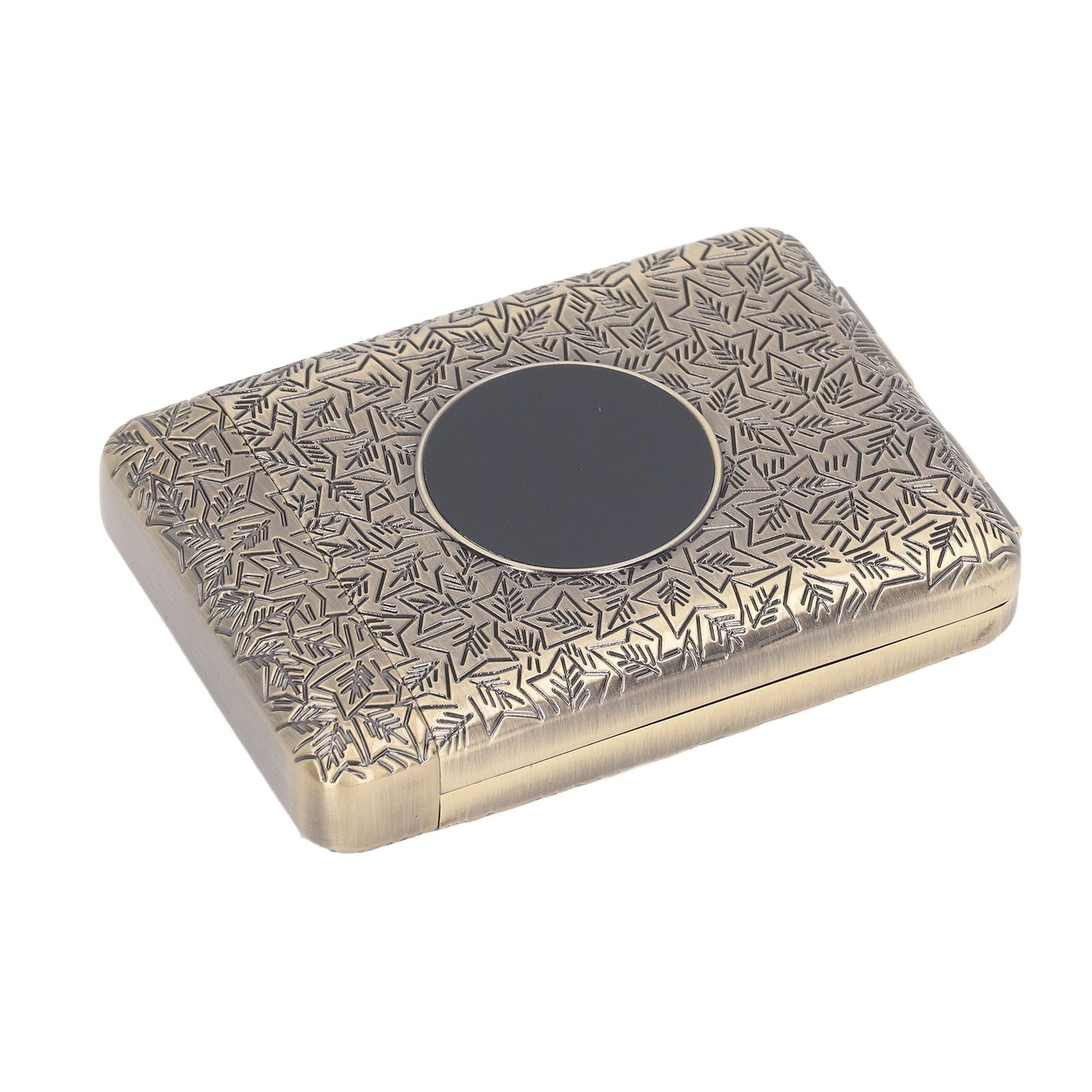 Retro Metal Cigarette Case Box 16 Capacity 3 Open Cigarette Case for Women Men Vintage Relief Pattern Bronze