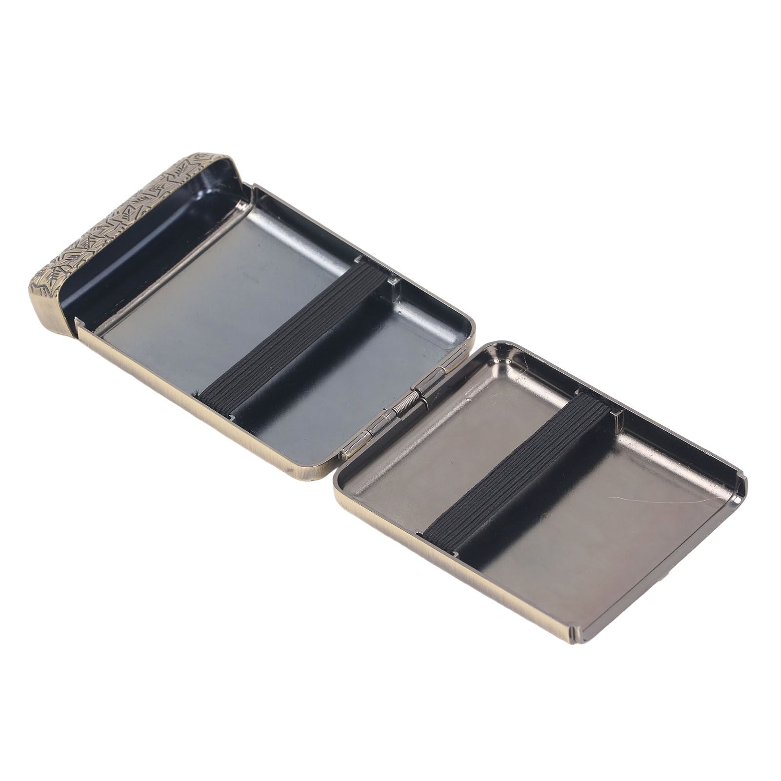 Retro Metal Cigarette Case Box 16 Capacity 3 Open Cigarette Case for Women Men Vintage Relief Pattern Bronze
