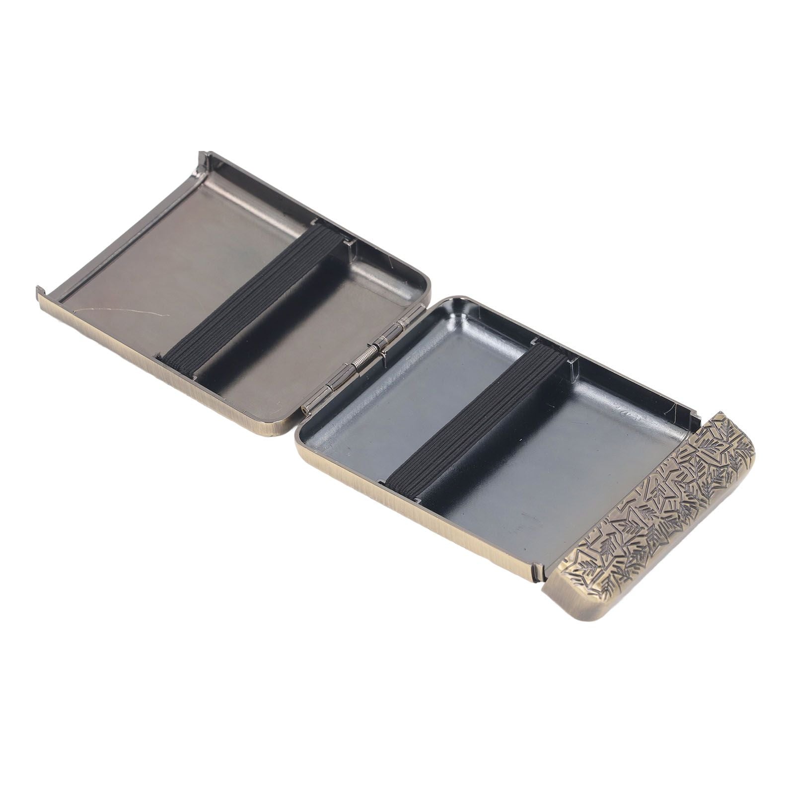 Retro Metal Cigarette Case Box 16 Capacity 3 Open Cigarette Case for Women Men Vintage Relief Pattern Bronze