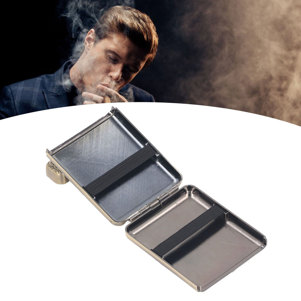 Retro Metal Cigarette Case Box 16 Capacity 3 Open Cigarette Case for Women Men Vintage Relief Pattern Bronze