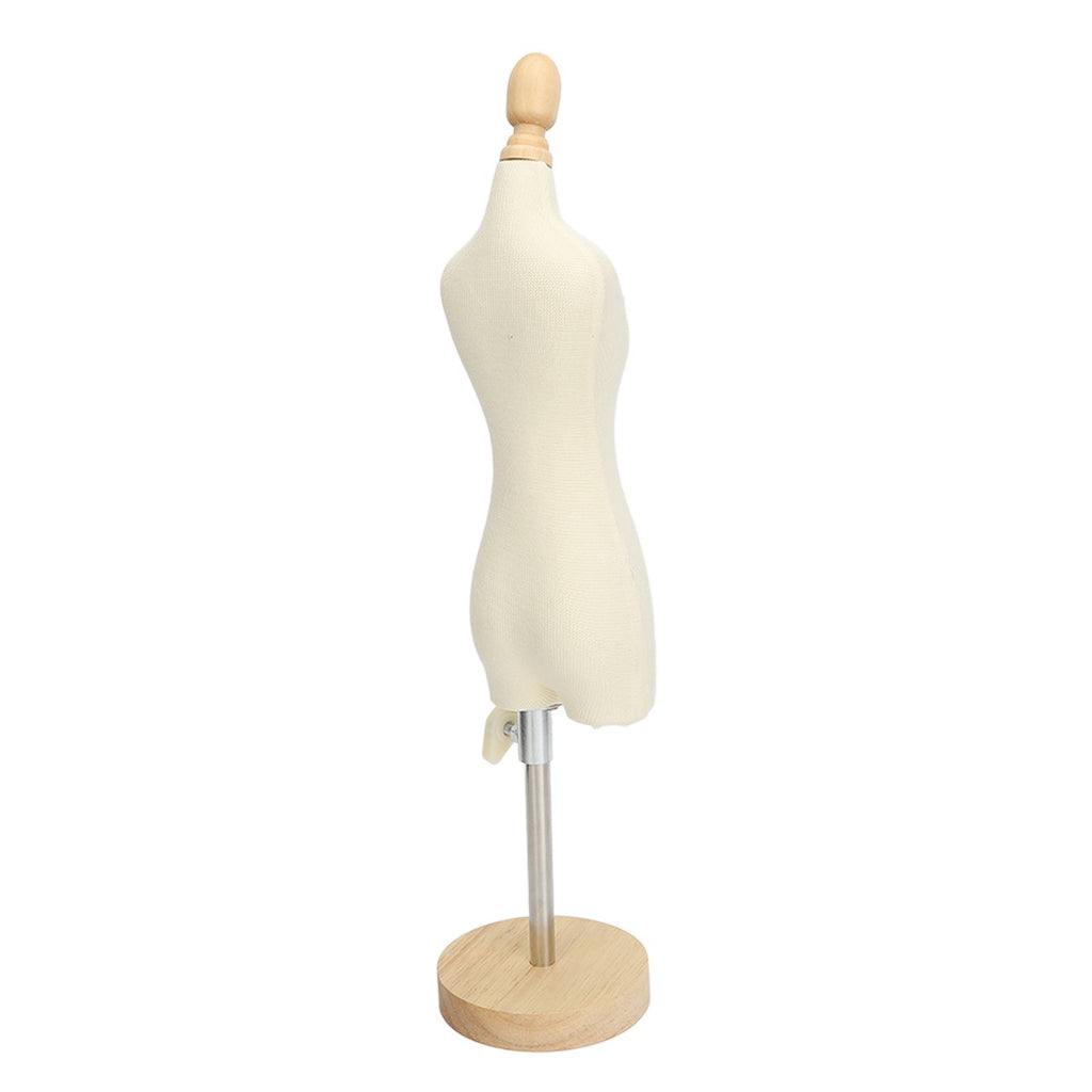 Dress Form Female Mannequin Torso Mini Dress Model with Wooden Base for Sewing Display Photo Teaching 1/4