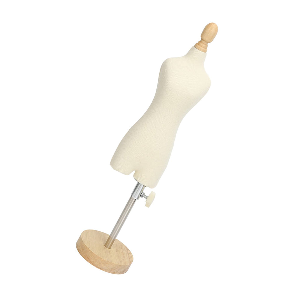 Dress Form Female Mannequin Torso Mini Dress Model with Wooden Base for Sewing Display Photo Teaching 1/4