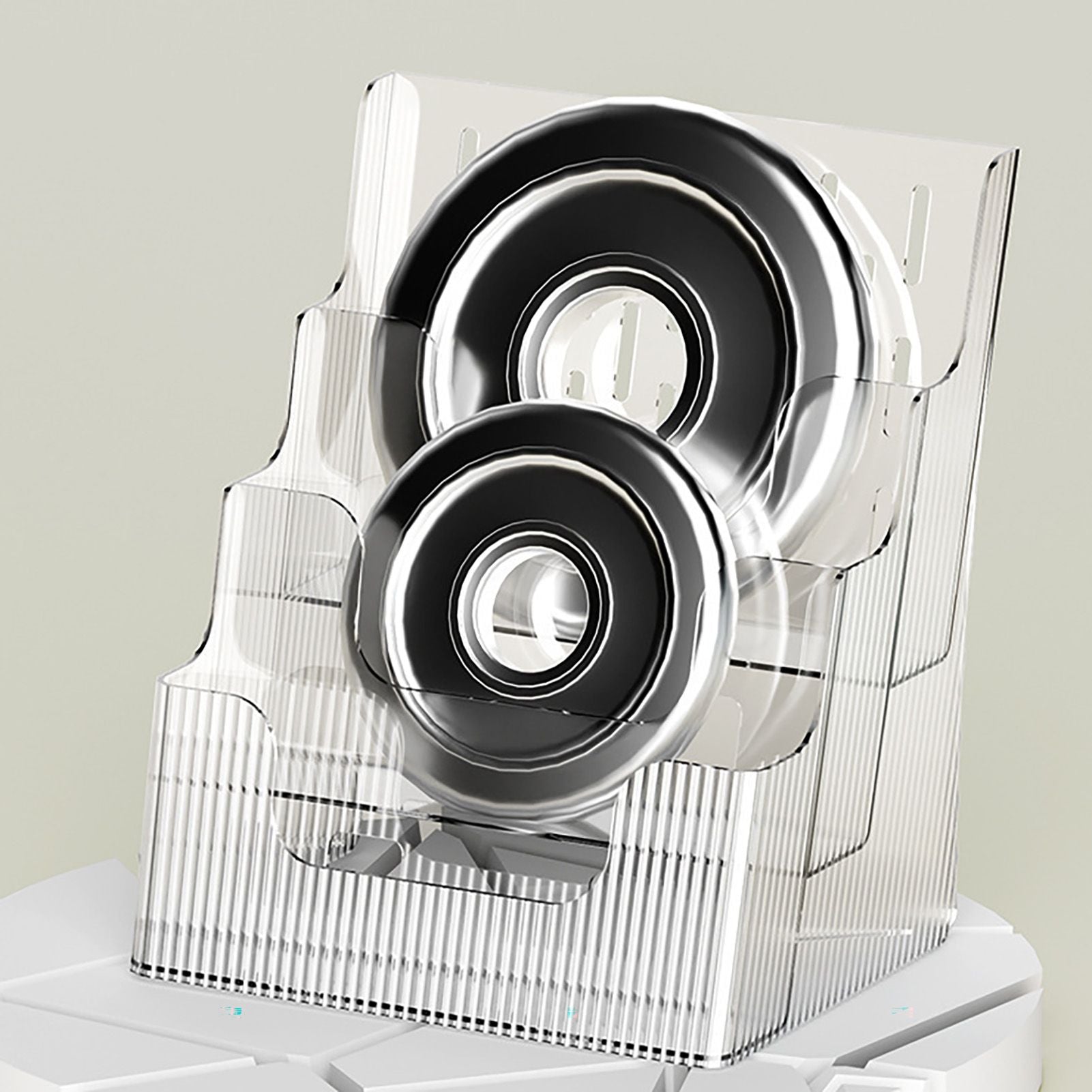 Multifunctional Book Organizer Desk File Organizer Multiple Layers File Folder Holder for Office Study Dormitory Transparent Grey