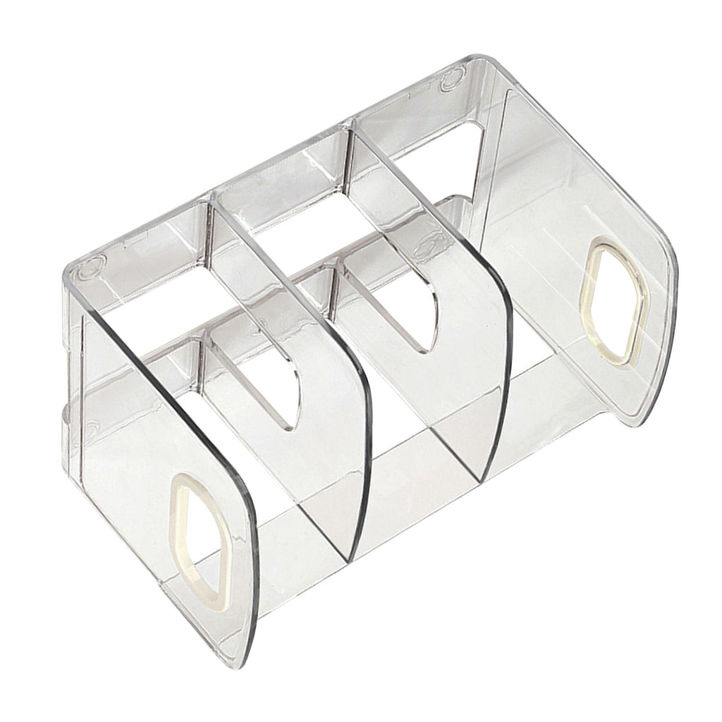 Book Organizer Desktop Book Rack File Holder Acrylic Tabletop Organizer for Study Office Transparent 3 Compartment (28x14x15cm/11x5.5x5.9in)