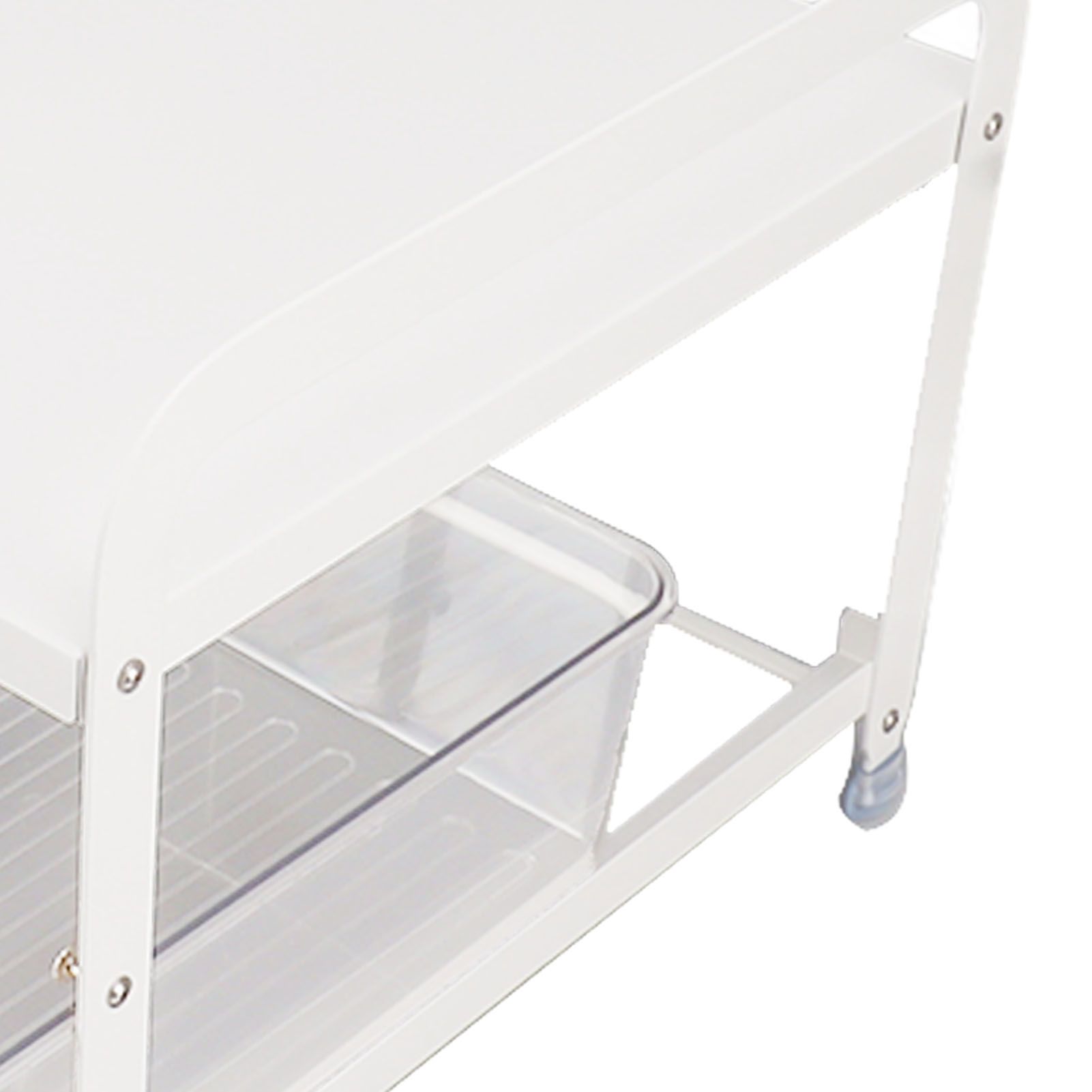 Cup Storage Organizer Shelf 2 Tier Pull Out Countertop Organizer Multifunctional Desktop Storage Rack for Home Office White