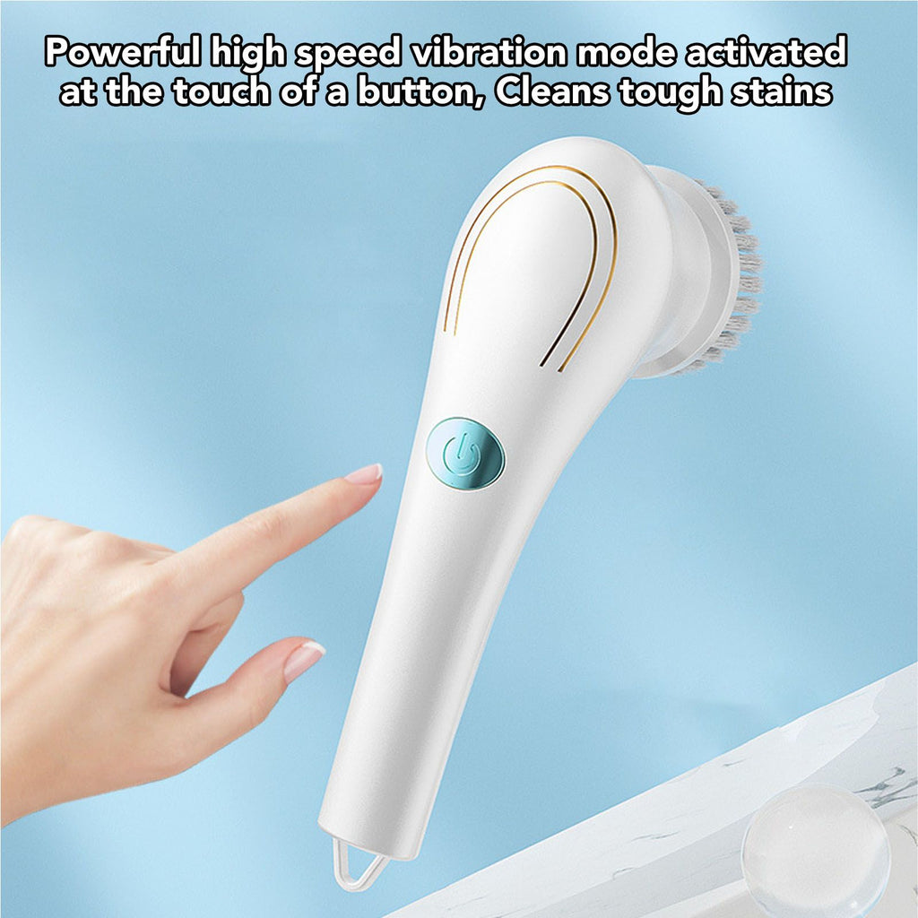 Handheld Electric Cleaning Brush Multifunctional with 5 Replacement Brush Heads Cordless Handheld Scrubber for Dish Sofa Carpet Kitchen Bathroom