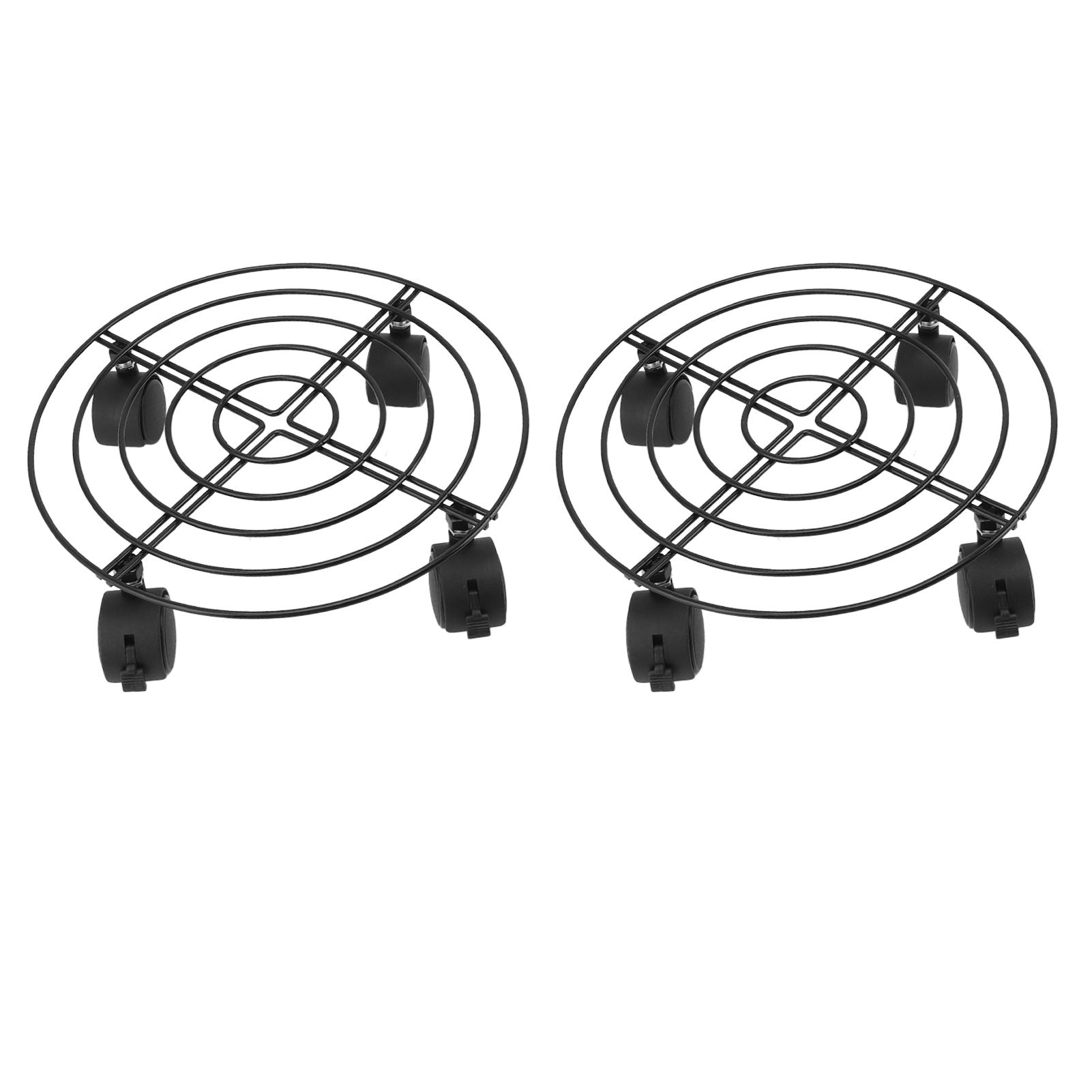 2 PCS Outdoor Plant Dolly with Lockable Wheels Iron and PVC High Load Bearing Rolling Plant Stand Base for Large Plants