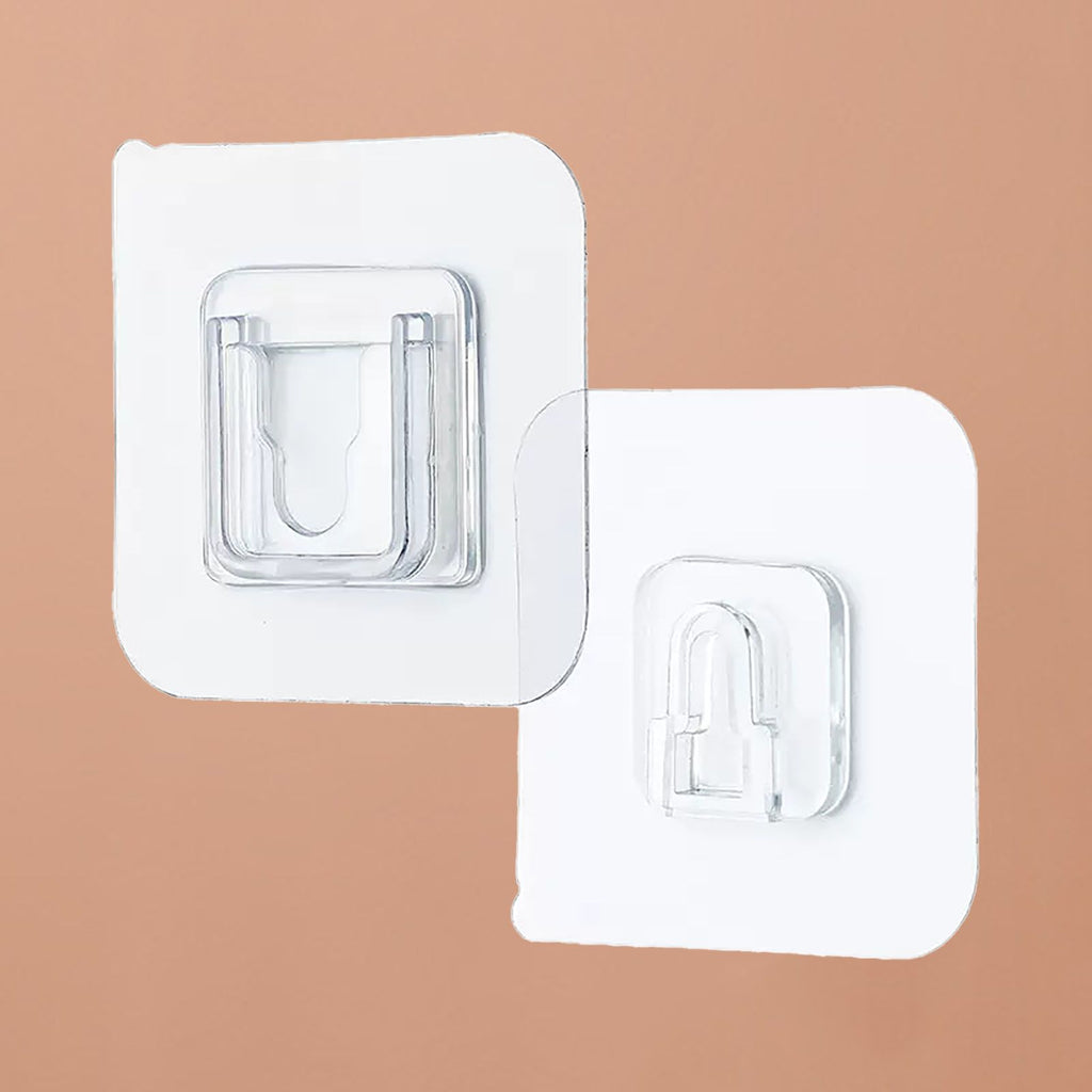Clear Double Sided Adhesive Wall Hooks Waterproof Adhesive Wall Hooks Traceless Wall Mount Sticky Hook for Bathroom Kitchen